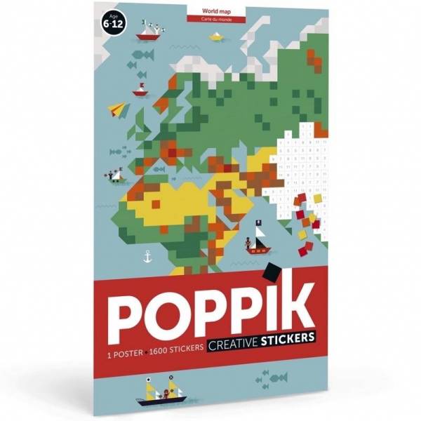 Poppik Discovery poster stickers Carte du monde