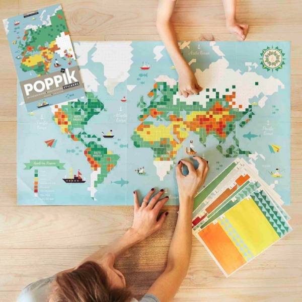 Poppik Discovery poster stickers Carte du monde