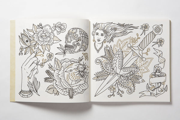 The Tattoo Flash Coloring Book: For Adults (mindfulness coloring, tattoo, activity book)