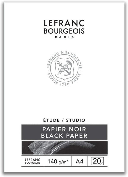 Lefranc Bourgeois, Bloc papier noir, A4, Set de 20 Pièces