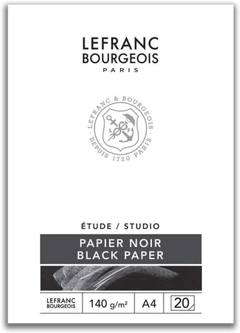 Lefranc Bourgeois, Bloc papier noir, A4, Set de 20 Pièces