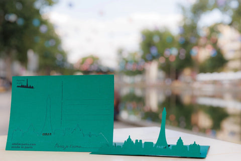 Carte postale Skyline Paris Je t'aime