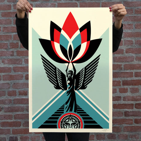 Lotus Angel Signed Offset Lithograph