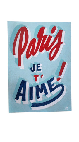 Carte postale "Paris, je t'aime" Toqué Frères