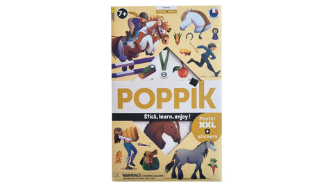 Poster pédagogique + 49 stickers LES CHEVAUX (7-12 ans)