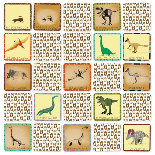 Jeu de Mémory Dinosaures et Squelettes