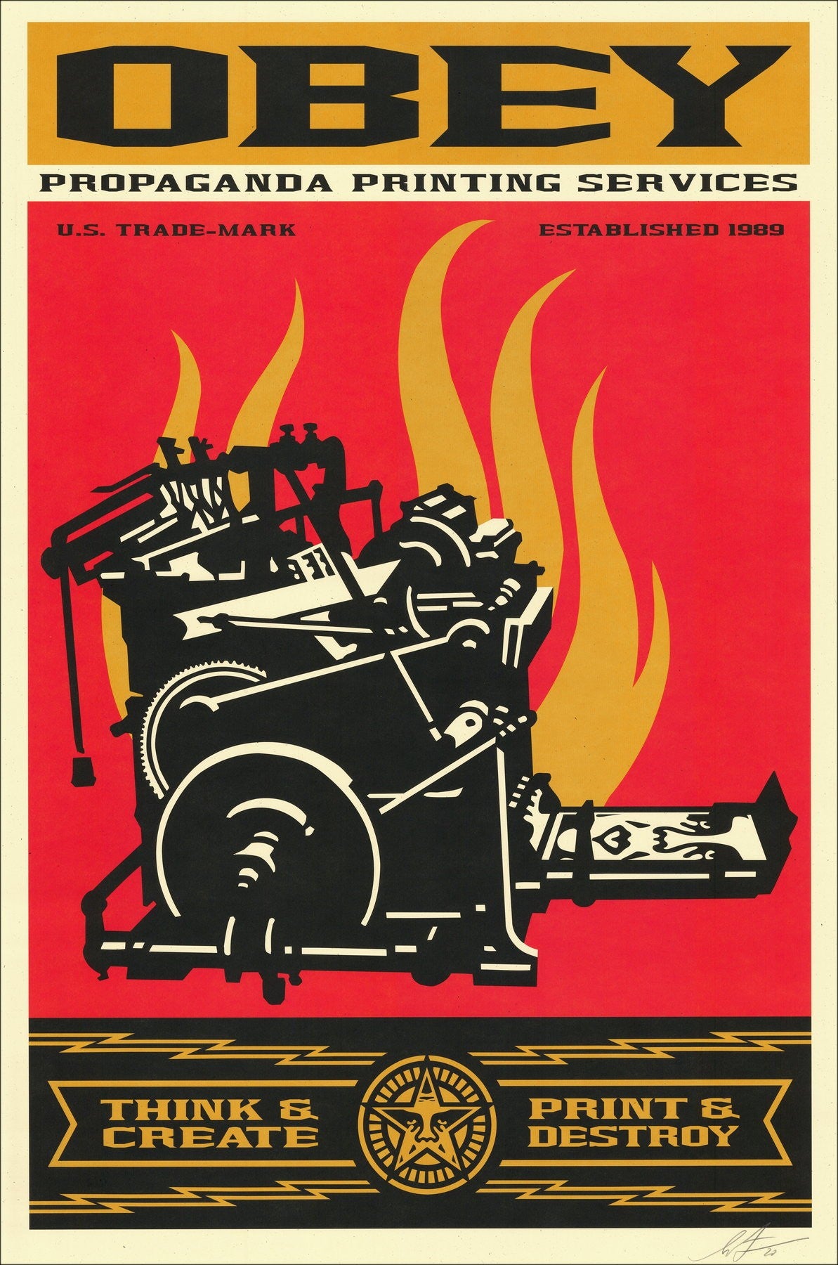 Obey Shepard Fairey Lithographie Print and Destroy