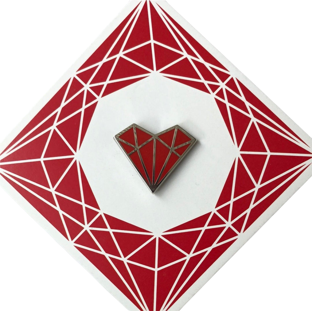 Le Diamantaire - Pins coeur rouge
