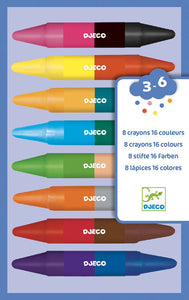 Djeco double-ended wax pencils (16)