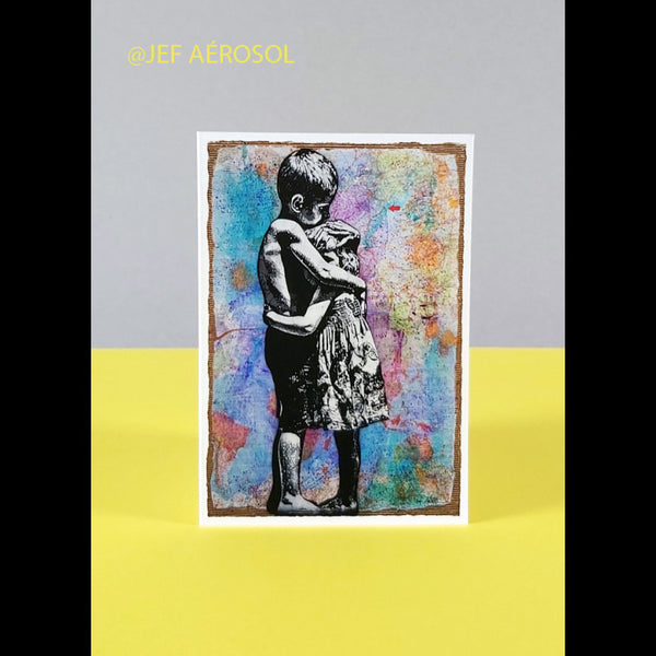 Jef Aerosol Art Card - Hug 