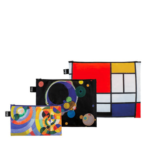 Mondrian, Kandinsky, Delaunay Poches zippées recyclées